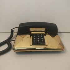 US Tron gold Tone house phone PL 7004 Tested Push Button Dial Pad Vintage Style