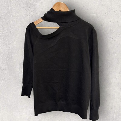 RD Style Mock Neck Turtle Neck Long Sleeve Cold Shoulder Plus Size 1X