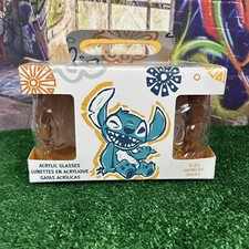 Disney Parks STITCH Sculpted Acrylic Tumbler Glasses Set Of 4 New H11