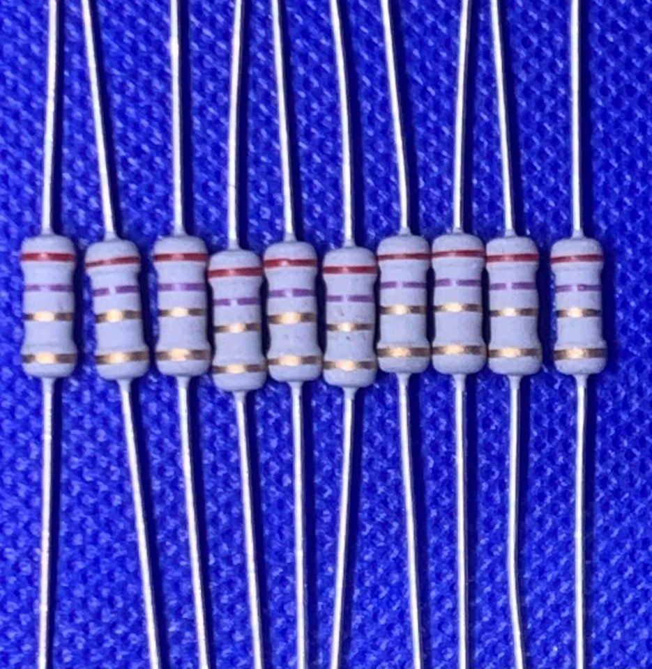 10pack RSF1JT2R70 2.7 Ohms ±5% 1W Through Hole Resistor Axial Metal Oxide - Image 2 of 2