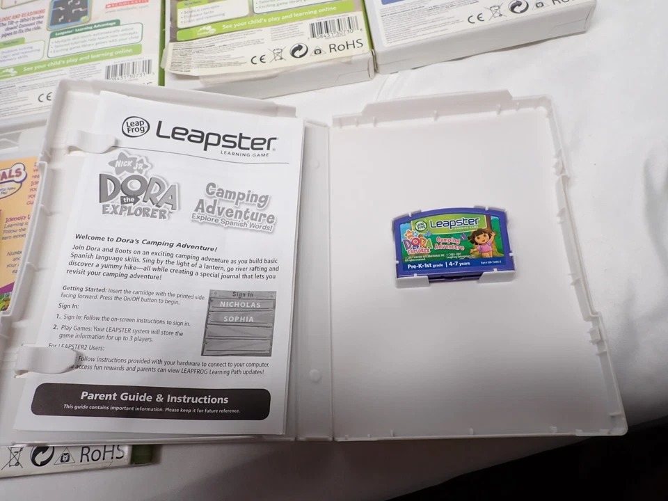 Leapfrog Leapster Learning System Games Lot of 6 Digging for Dinosaurs Dora Pet - Image 3 of 4