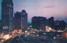 Detroit Michigan at Night Postcard
