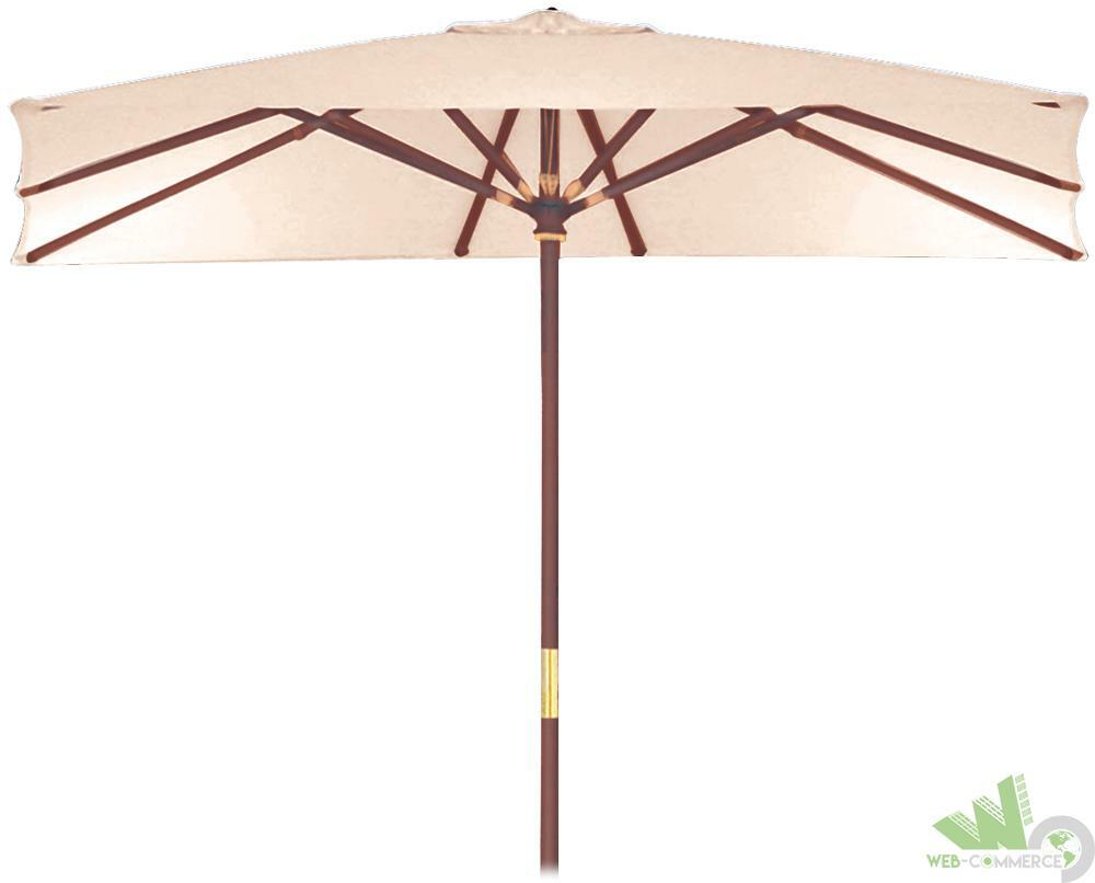 OMBRELLONE RETTANGOLARE CENTRALE 300X200 CM 3X2 MT CON CARRUCOLE BEIGE GIARDINO