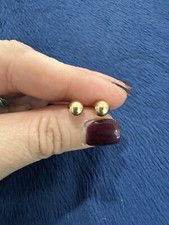 Vintage 10k Yellow Gold Ball Stud Earrings, 6mm