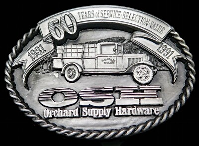 #ad OSH Orchard Supply Hardware Arroyo Grande Vintage Belt Buckle $19.25