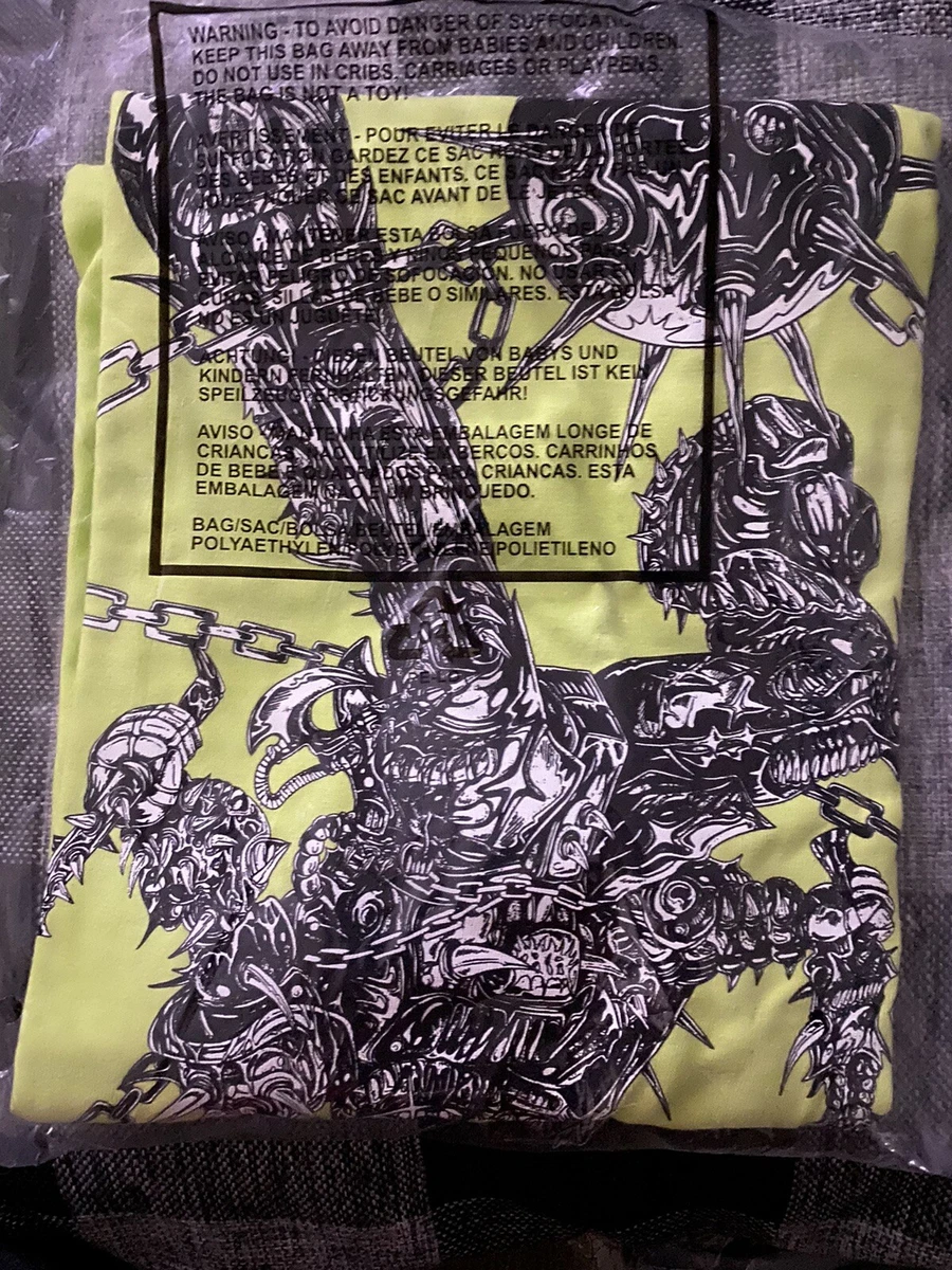 Mens Medium Supreme Spikes Tee Neon Green T Shirt New | eBay