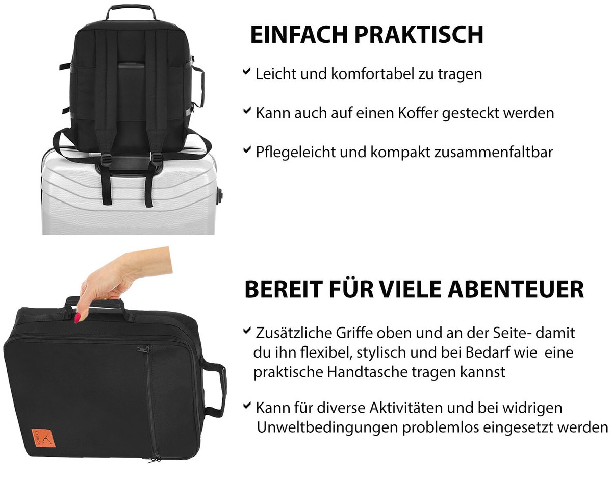 Rucksack 40x30x10 Handgepäck kleine Reisetasche Bord Kabine Tasche Lufthansa