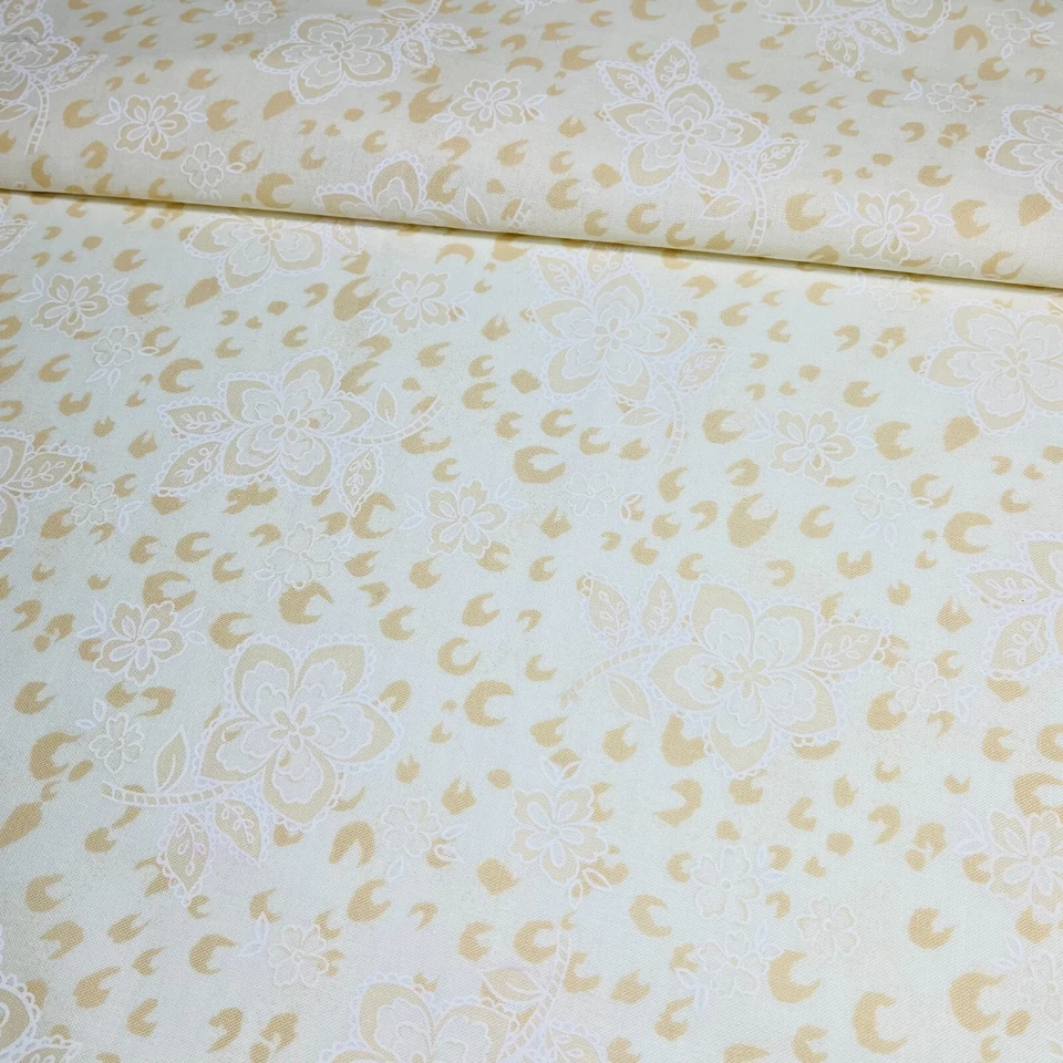 Lotus and Leopard Print Floral Fabric by Hi-Fashion Fabrics 1/2 YARD 100% Cotton - Image 2 of 4