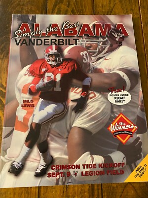 September 9, 2000 Alabama Vanderbilt Football Game Day Program