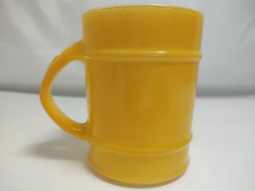 Vintage Fire King Anchor Hocking Yellow Barrel Coffee Cup Tea Mug Oven Proof USA