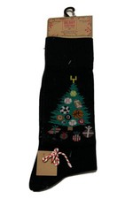 Men's Socks Black Christmas Tree With sports Balls Reindeer Games Size 6-12 New