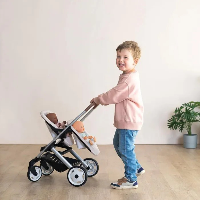 SMOBY - Maxi-Cosi - Passeggino gemellare, Beige - Per bambole - Dai 3 anni in su foto 2