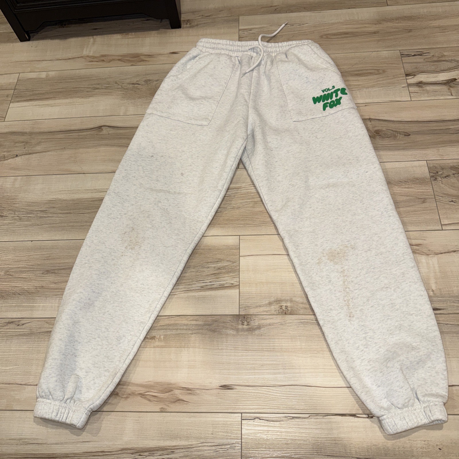 White Fox Sweatpants Vol 3 Grey With Green Logo Women’s Size Small S