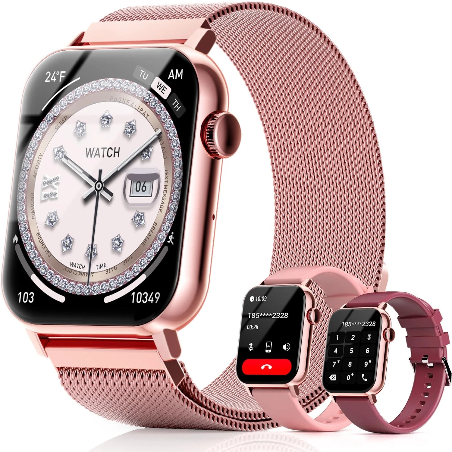 Smart Watches for Women, 1.83'' HD Fitness Tracker with Answer/Make Calls, He...