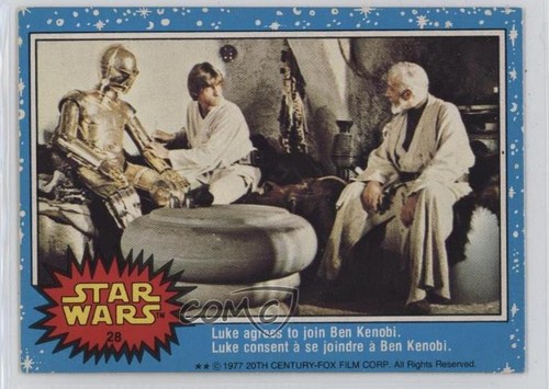 1977 OPC Star Wars #28 Luke agrees to join Ben Kenobi — Raw
