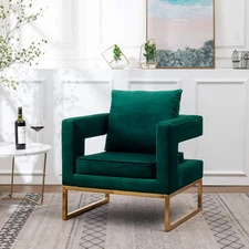 Roundhill Furniture Lenola Arm Chair Green 27.5D x 29.75W 34.5H