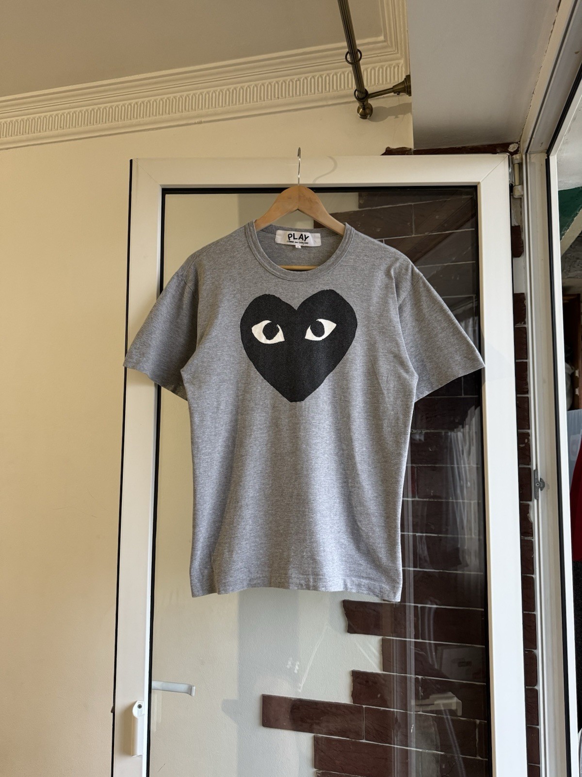 PLAY Comme Des Garcons Gray Big Logo Tee