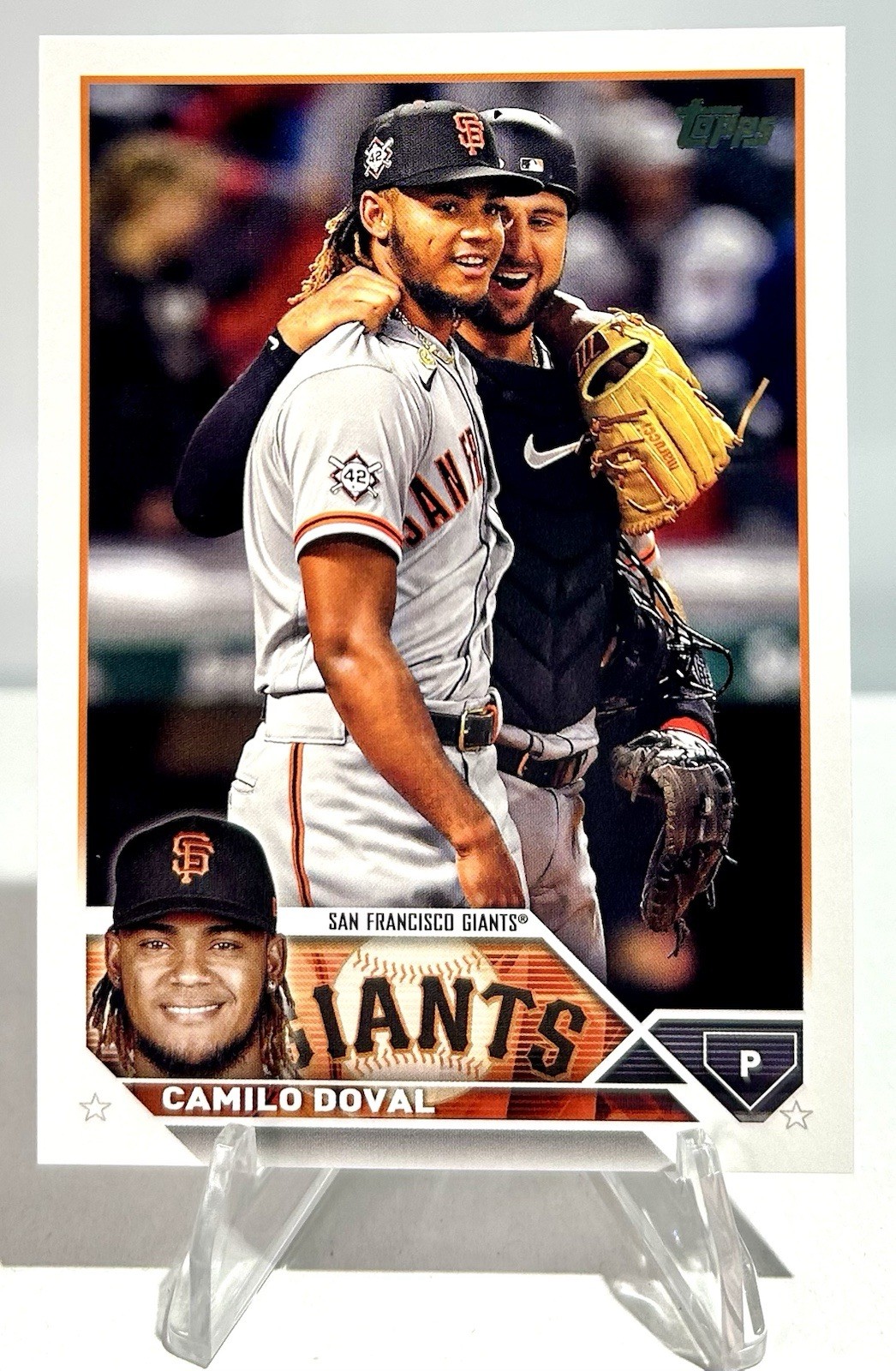 2023 Topps Series 1 - Camilo Doval #262 SSP Image Variation Golden Mirror
