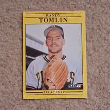 Fleer 1991 Fleer Randy Tomlin Pittsburgh Pirates #52 Rookie Base Set Card. rookie card picture