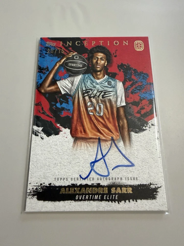 2021-22 Topps Inception OTE Alexandre Sarr Red On Card Auto #25/75 - Image 2 of 4