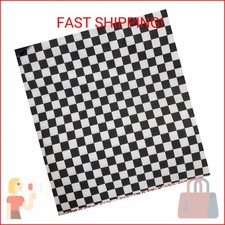 AD FABRIC, Checkered Black/White, Print Poly Cotton Fabric by The Yard, 60 Wide