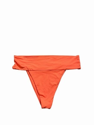Free People Bikinihose Toast Schwimmen Signatur hoher Bund orange UVP 60 $ L 14