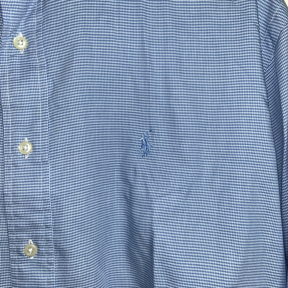 Camisa Ralph Lauren Yarmouth 100 % algodón con botones azul talla 16 32/33 Foto 4 de 4