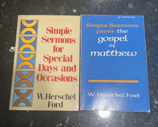 Simple Sermons SC Book Lot 2 W Herschel Ford Special Days & Gospel Of Matthew