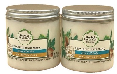 2 HERBAL ESSENCES Bio Renew REPAIRING HAIR MASK With Argan Oil & Aloe Vera LOT