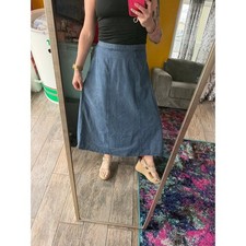LL Bean Denim A-Line Skirt Sz 14 denim VTG 90s Modest Y2K Boho Grunge Cottage