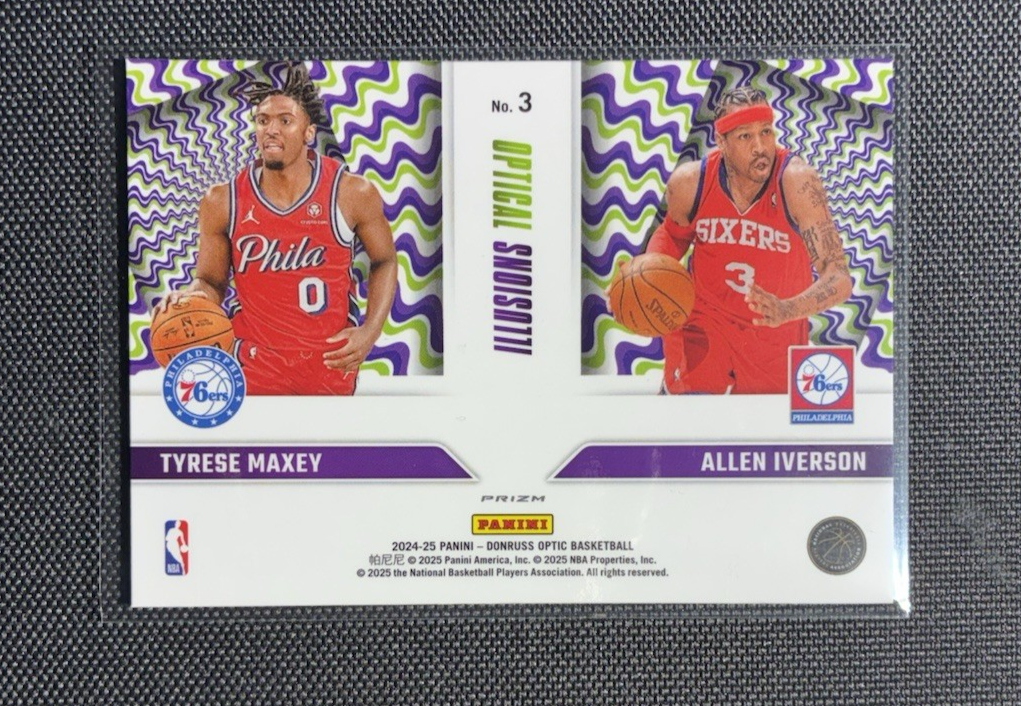 2024-25 Donruss Optic Optical Illusions Tyrese Maxey Allen Iverson