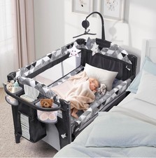 5-in-1 Pack and Play with Changing Table, Baby Bassinet Bedside Sleeper