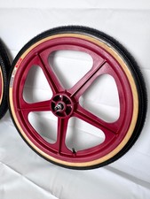 Skyway Tuff Wheels w/ Panaracer Freestyle Tyres & Freewheel Pair Old School BMX
