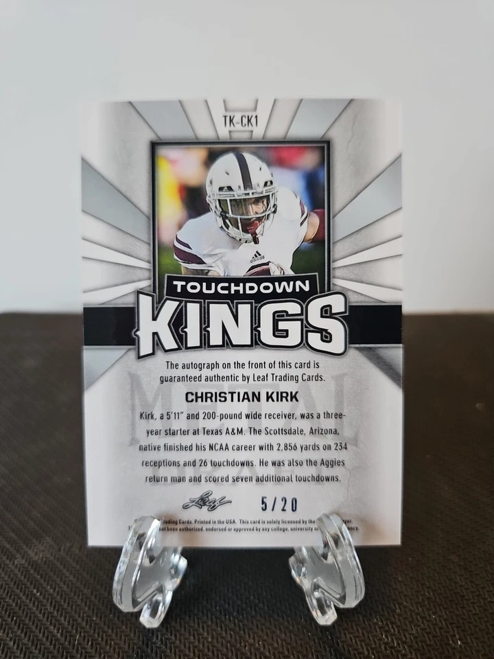 2018 Leaf Christian Kirk Rookie RC Touchdown Kings Auto # 5/20 Cardinals Texans - Image 2 of 2