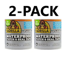 2-PK / GORILLA 4" x 8' Waterproof Patch  Seal Tape - CLEAR
