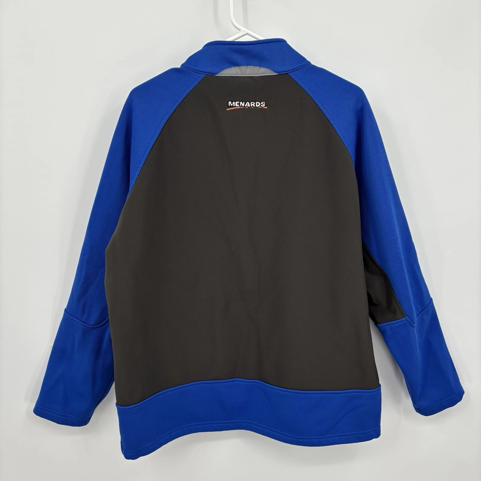 Menards Jacket Full Zip Long Sleeve Collared Work Blue Gray Size XL Mens image 5
