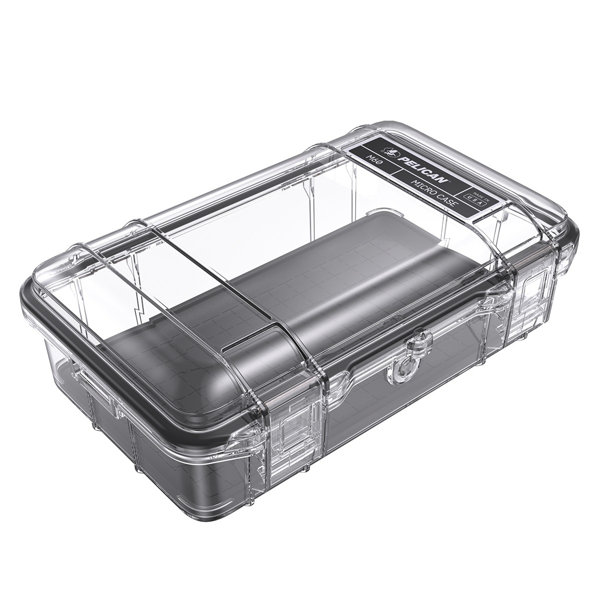Pelican M60 Waterproof Hard Micro Case, Large, Clear/Black