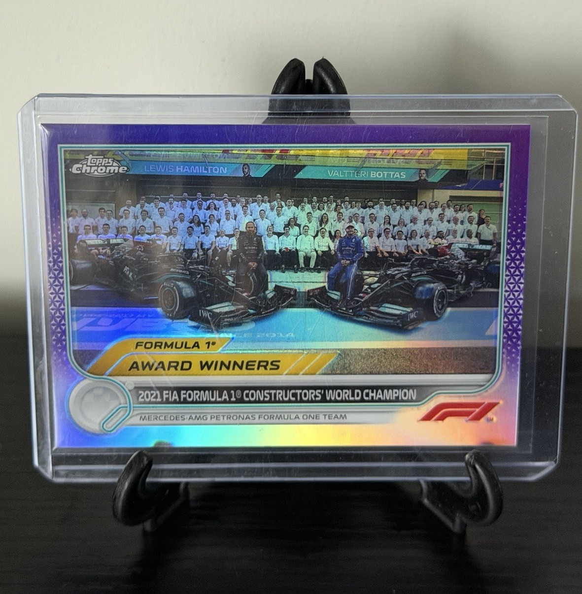 2022 Topps Chrome F1 Mercedes Award Winners Hamilton Bottas #197 Purple 259/399