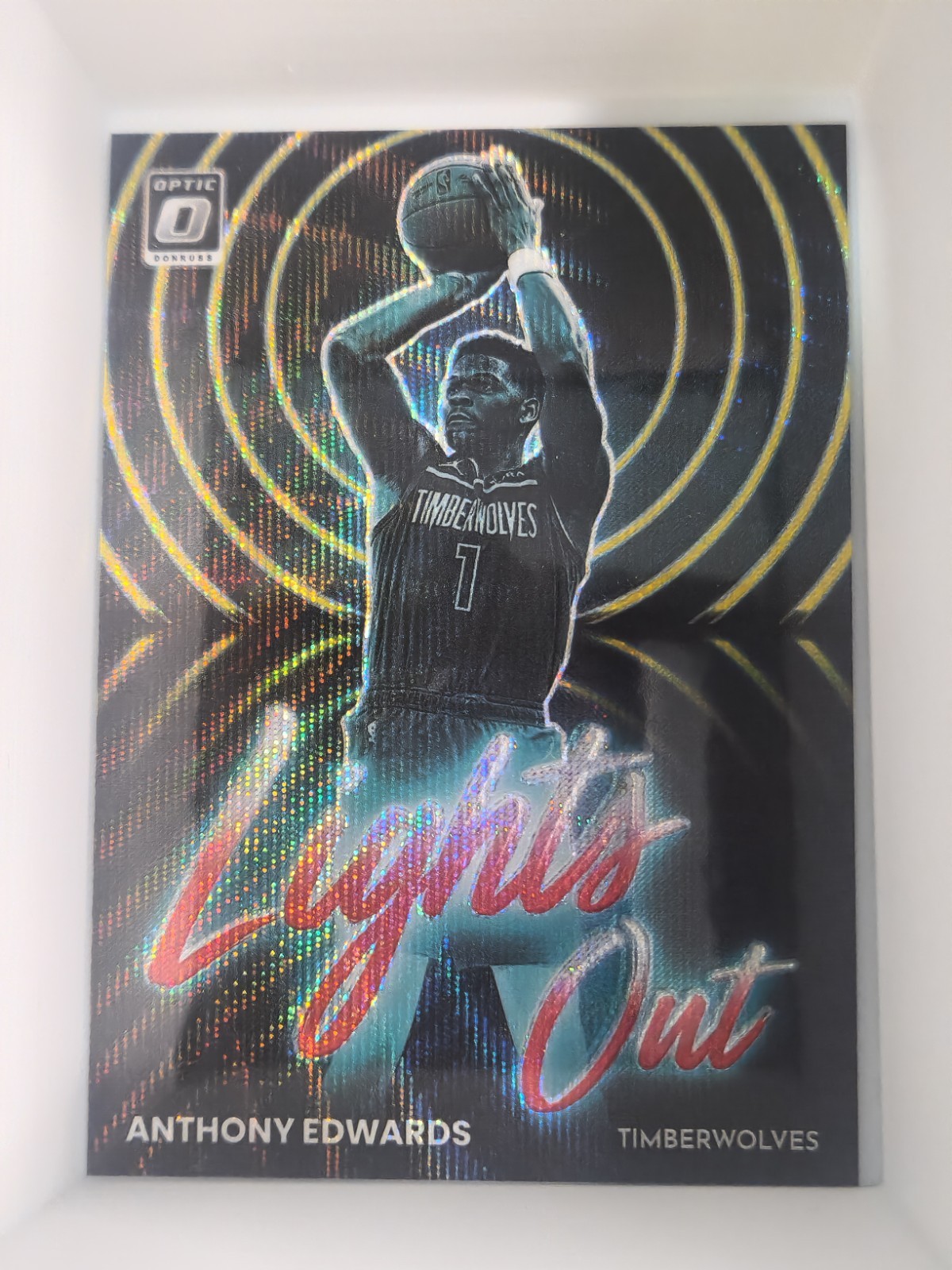2022 Donruss Optic Anthony Edwards Lights Out Red 77/99 Timberwolves!