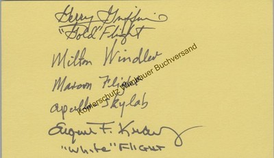 Original Autograph Milton Windler & Gene Kranz & Gerry Griffin NASA /// Autogram