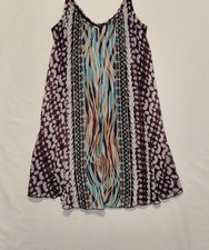 Express Colorful Printed Sleeveless Slip Dress Purple Size Medium Geometric