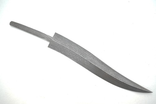 HANDMADE DAMASCUS STEEL Dagger Blade Blank 14" | Double Edge | Long Tang Supply - Picture 5 of 13
