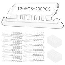 Reastar 120 Pcs Hanging File Folder Tabs, with 200 Inserts, Clear