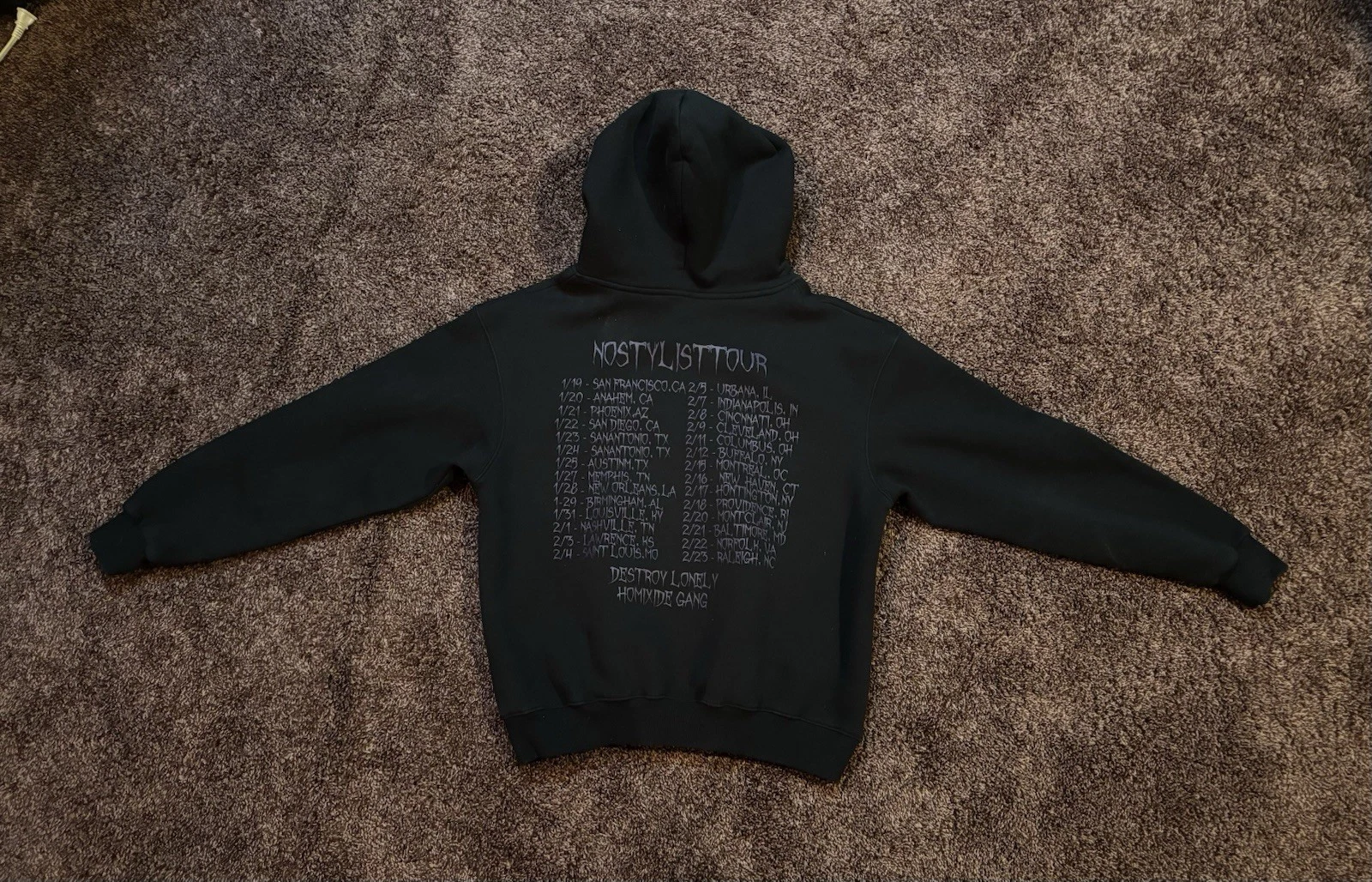 Felpa con cappuccio Authentic Destroy Lonely No Stylist Tour Alyx nera taglia S rara gatto