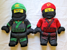 LEGO NINJAGO MOVIE Large 20  Plush Set of 2 Black Ninja Lloyd  Red Ninja Kai