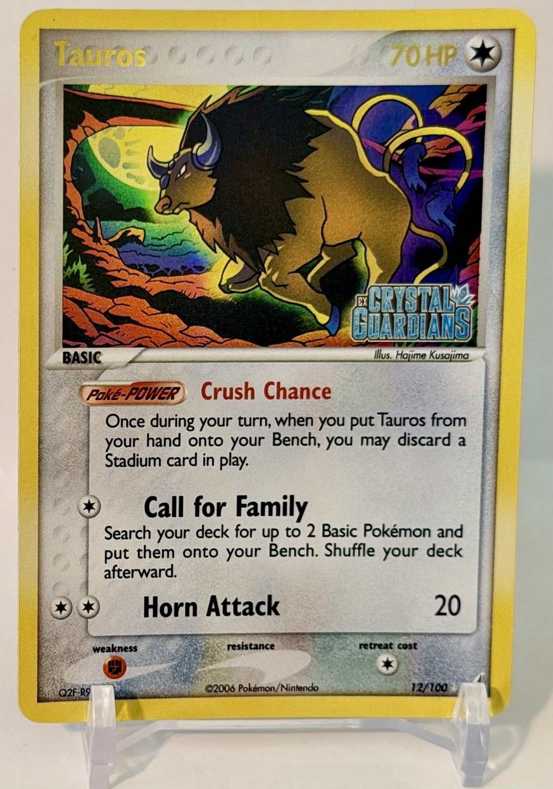 Tauros 12/100 Holo Rare Crystal Guardians Stamped 2006 Pokemon TCG LP+/NM? Eng
