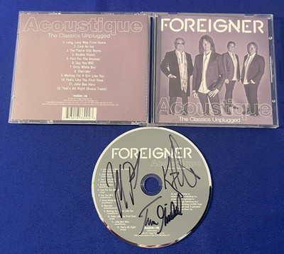 HAND SIGNED Foreigner Acoustique: Unplugged CD AUTOGRAPHED Kelly/Jeff/Tom