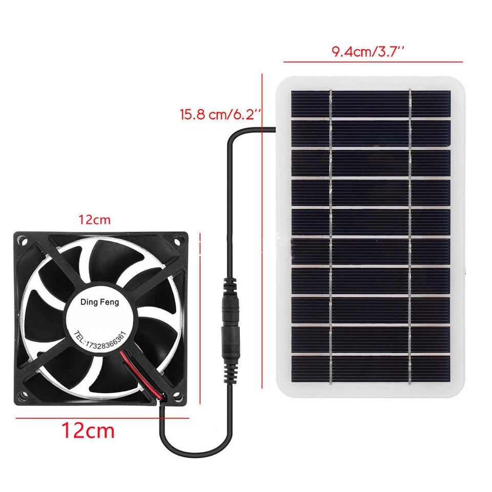 Tragbarer Mini USB Solar Ventilator Lüfter Mit Solarpanel Betriebener Lüfter 30W - Bild 2 von 4