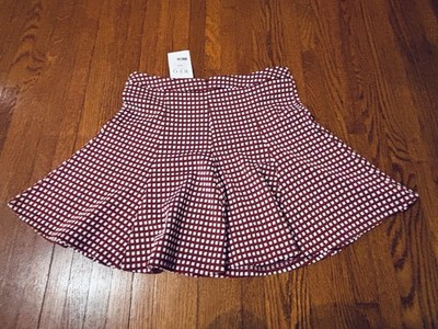 NWOT Moa Moa Red White Check Circle Skirt XL  Mini Stretch Short. USA