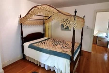 Antique 4 Post Full Bed Frame With Canopy And Handmade Cover By Kindel, GrRapids